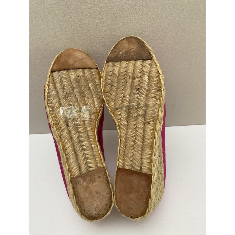Lauren Ralph Lauren SHANTUNG SILK Cecilia Wedge Heel 9 B Fuchsia PINK Espadrille - Picture 6 of 8